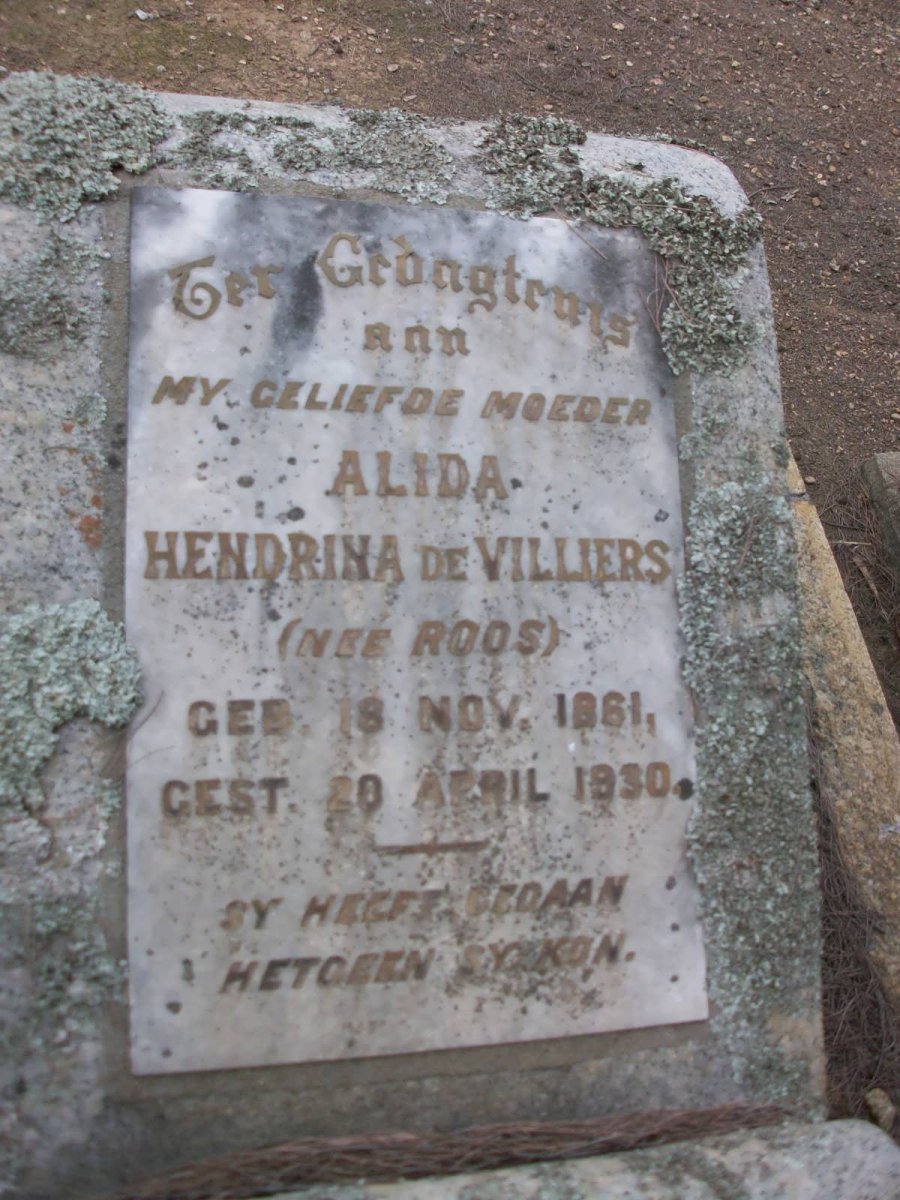 VILLIERS Alida Hendrina, de nee ROOS 1861-1930