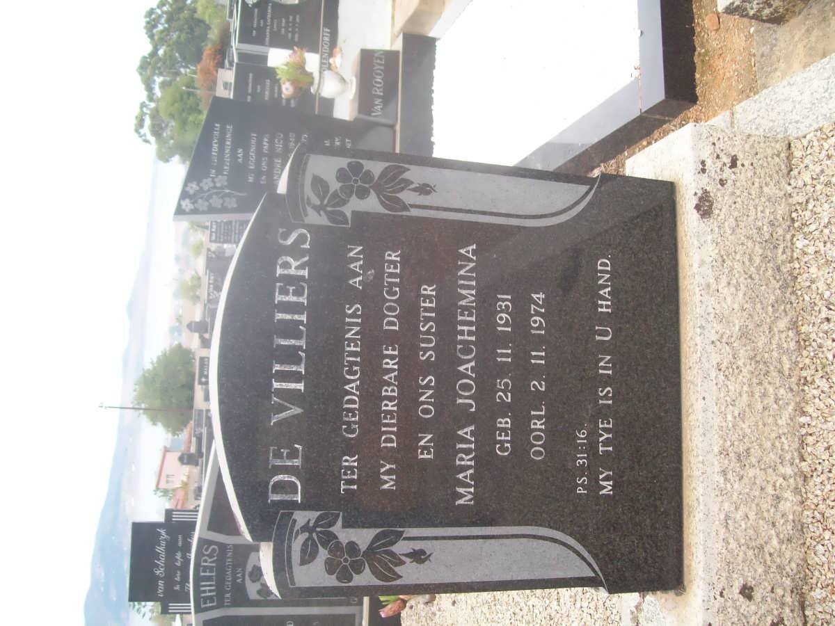 VILLIERS Maria Joachemina, de 1931-1974