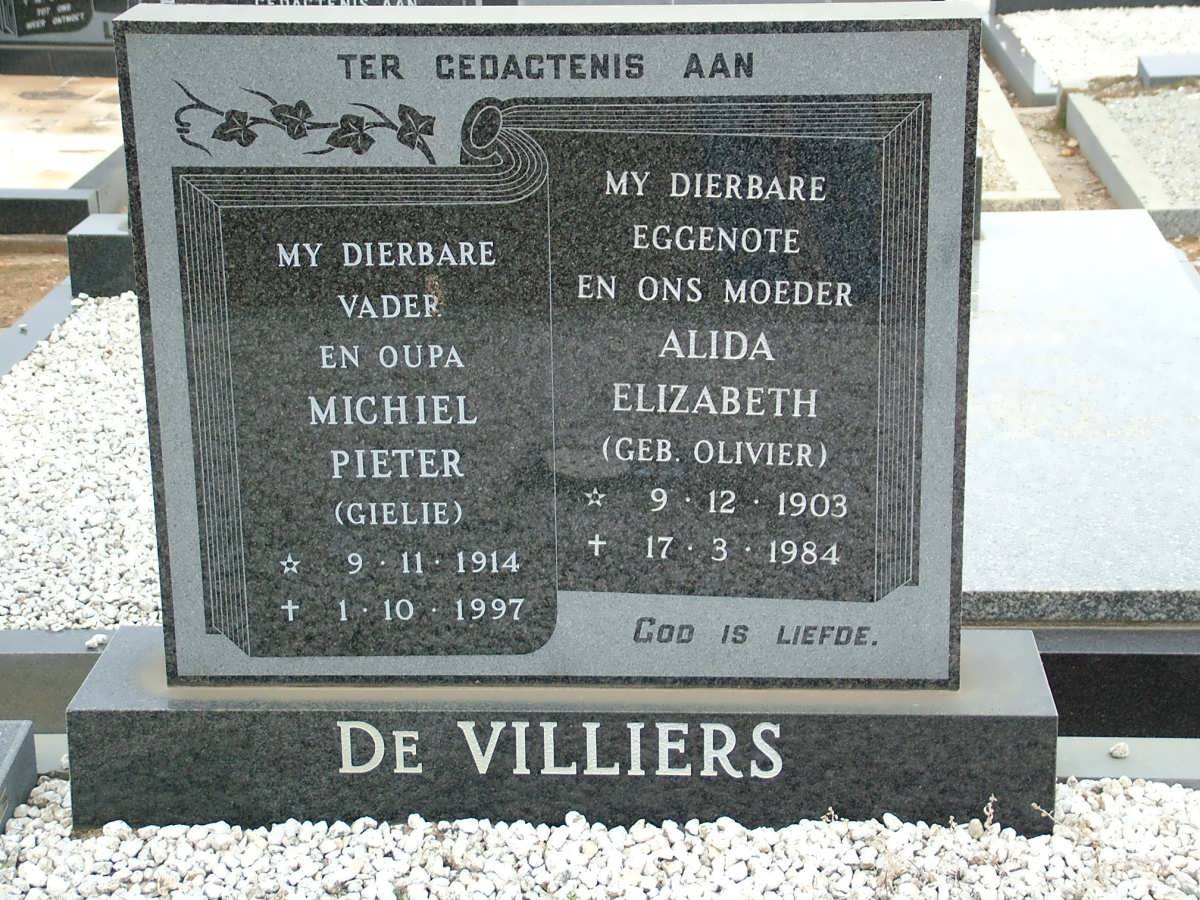 VILLIERS Michiel Pieter, de 1914-1997 &amp; Alida Elizabeth OLIVIER 1903-1984
