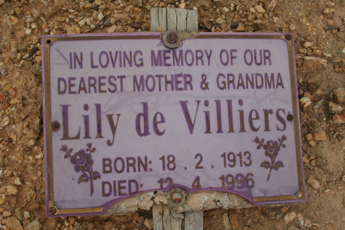 VILLIERS Lily, de 1913-1996