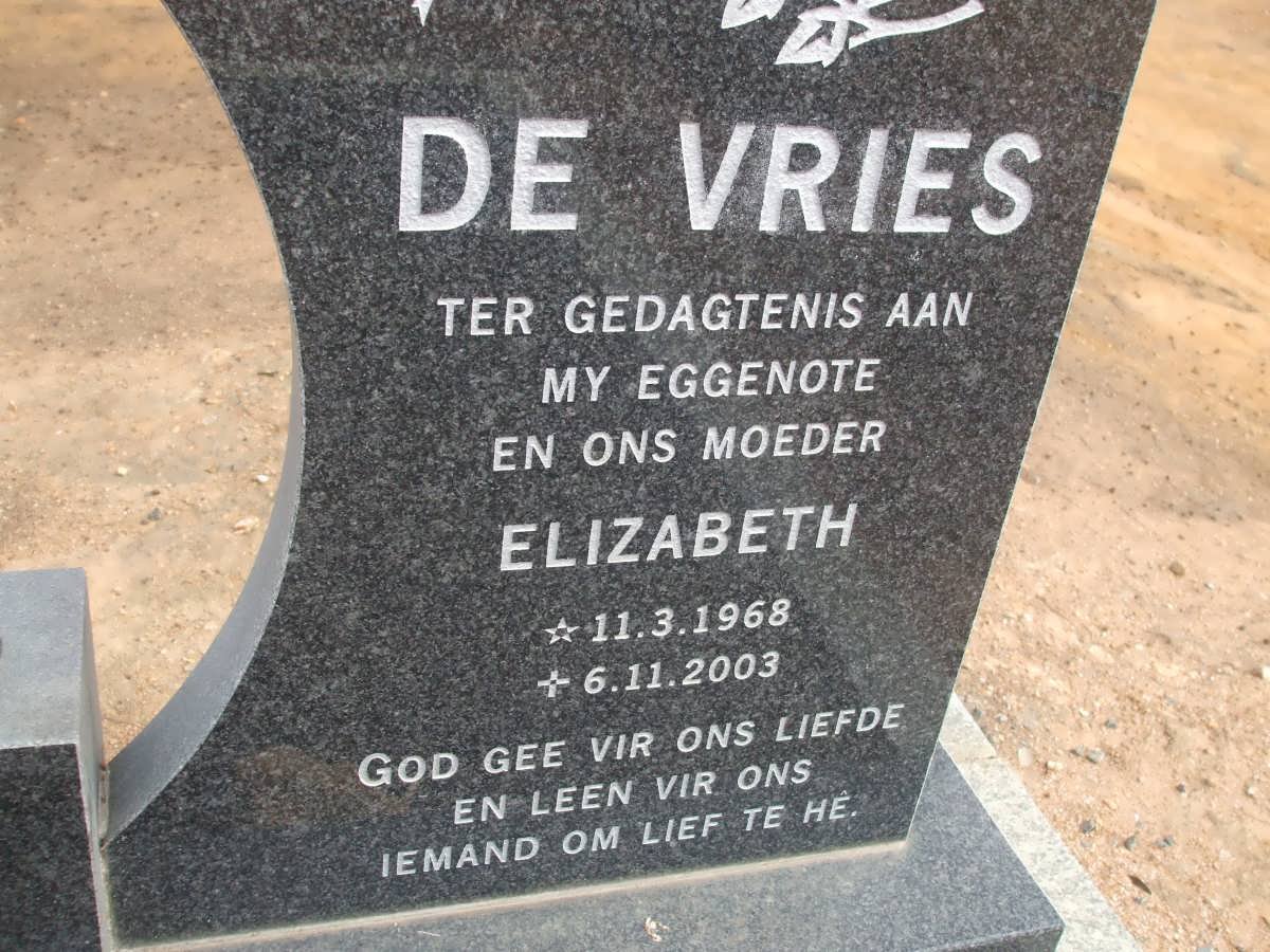 VRIES Elizabeth, de 1968-2003