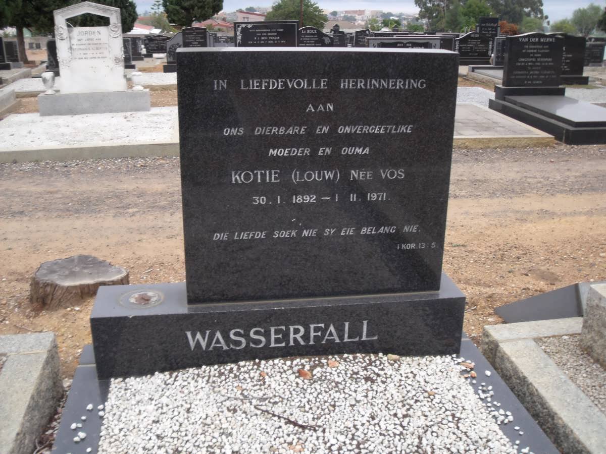 WASSERFALL Kotie previously LOUW nee VOS 1892-1971