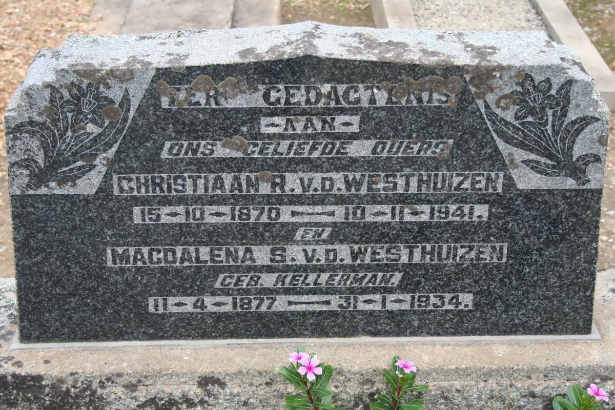 WESTHUIZEN Christiaan R., v.d. 1870-1941 &amp; Magdalena S. KELLERMAN 1877-1934