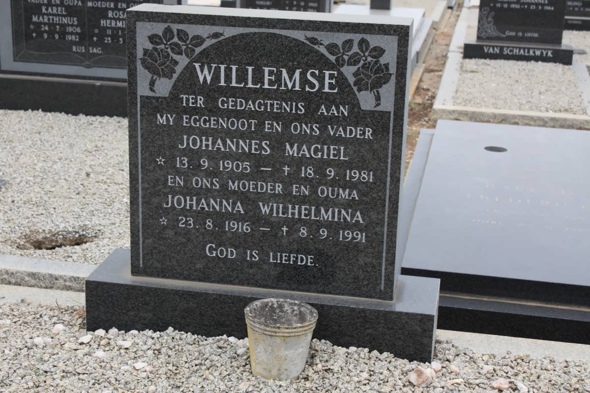 WILLEMSE Johannes Magiel 1905-1981 &amp; Johanna Wilhelmina 1916-1991