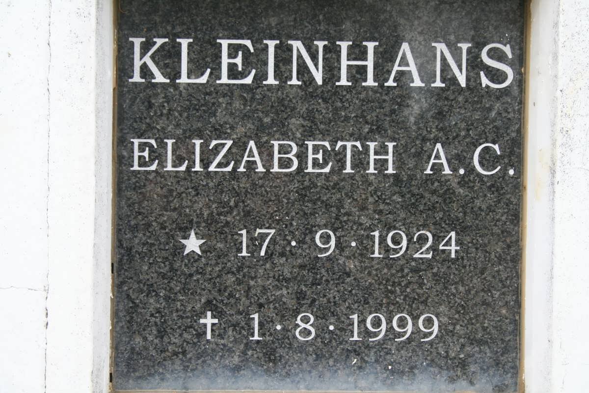 KLEINHANS Elizabeth A.C. 1924-1999
