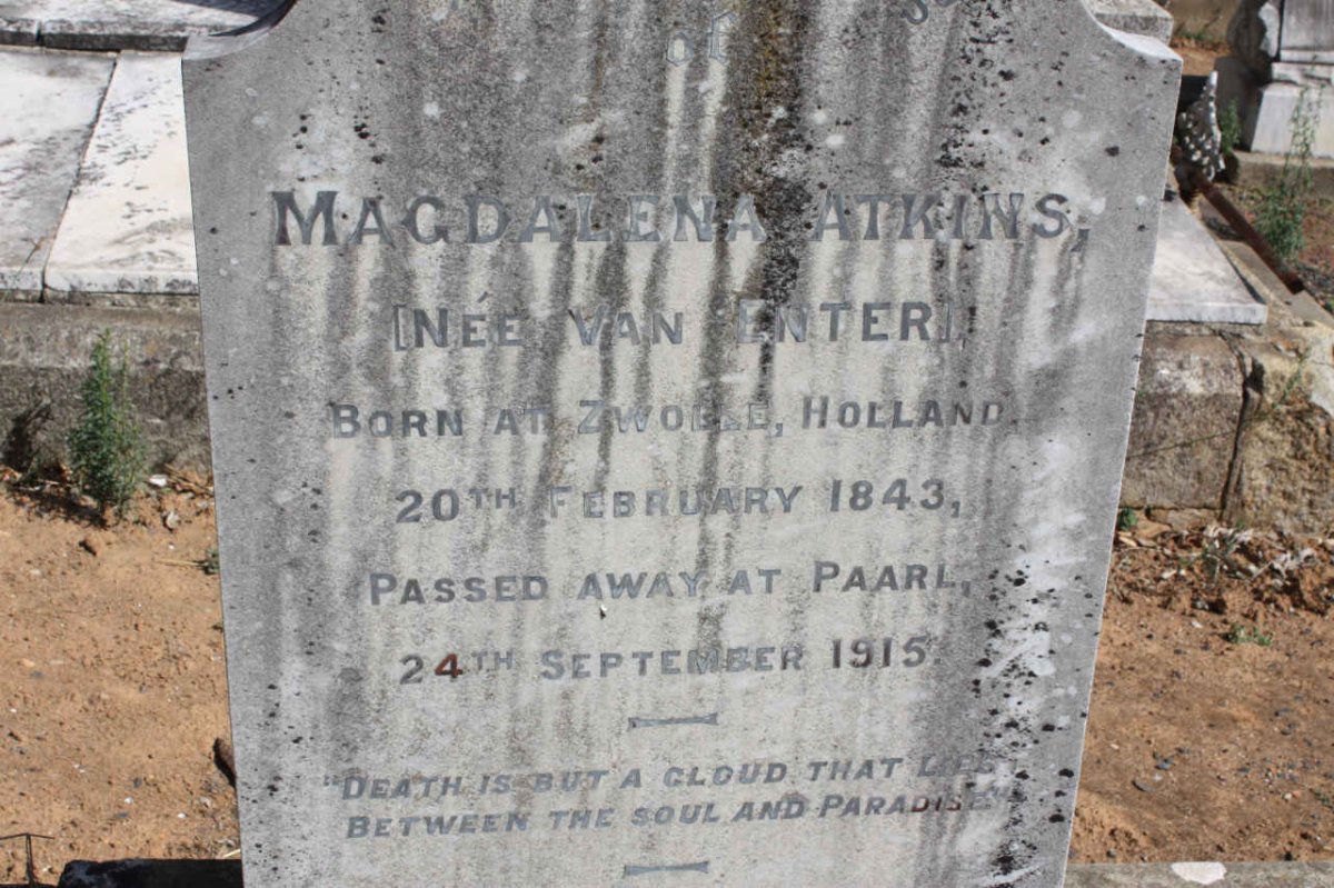 ATKINS Magdalena nee VAN ENTER 1843-1915