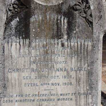 ALBERTYN Hendrik Johannes 1824-1904 &amp; Christina Johanna BLAKE 1835-1908