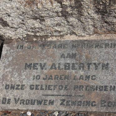 ALBERTYN Plaque