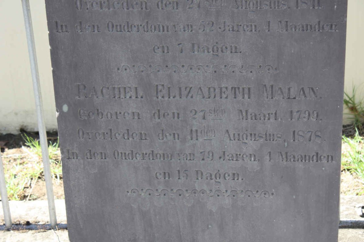 BOOYSEN Petrus Jacobus 1789-1841 &amp; Rachel Elizabeth MALAN