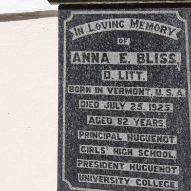 BLISS Anna E. -1925