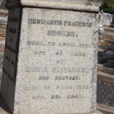 BOSMAN Hermanus Francois -1932 &amp; Anna Elizabeth BOOYSEN -1932