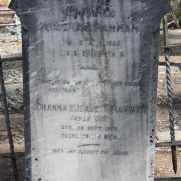 HAMMAN Johannes Nicolaas 1835-1903 &amp; Johanna Elizabeth LE ROUX 1850-1909