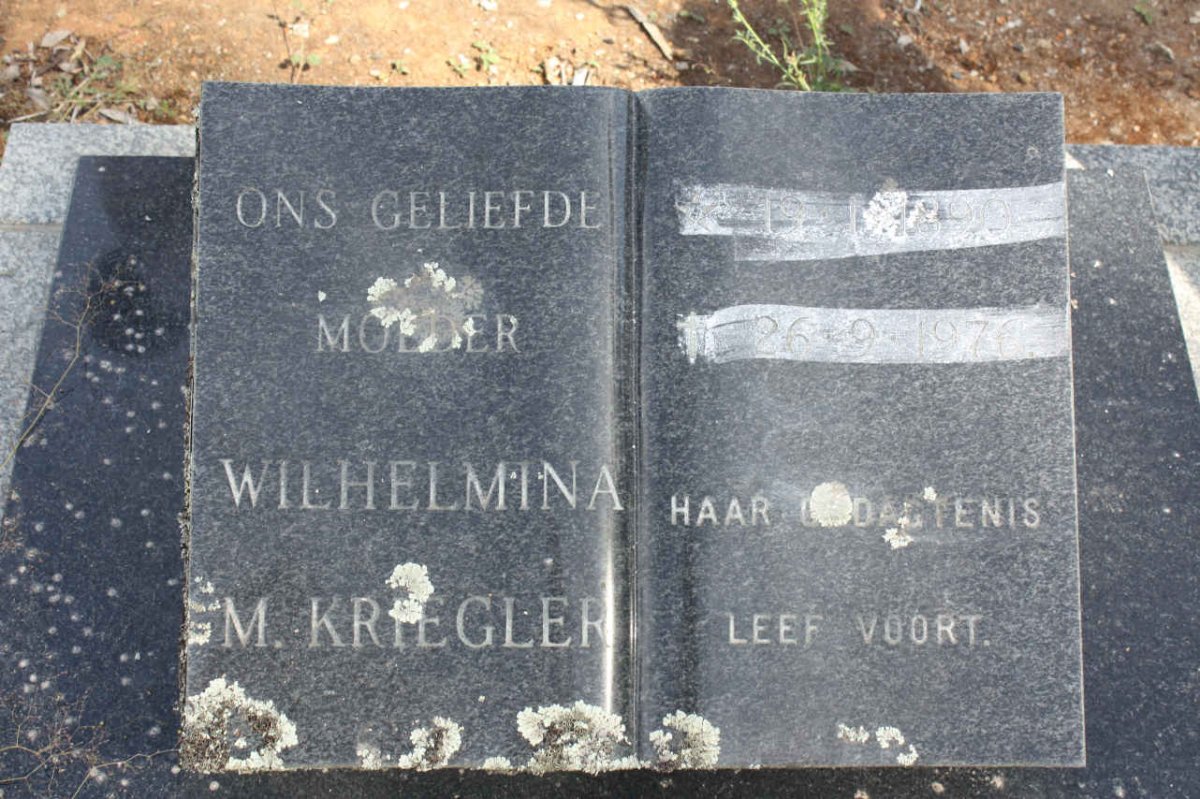 KRIEGLER Wilhelmina M. 1890-1976