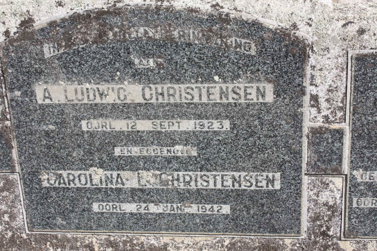 CHRISTENSEN A. Ludwig -1923 &amp; Carolina L. -1942