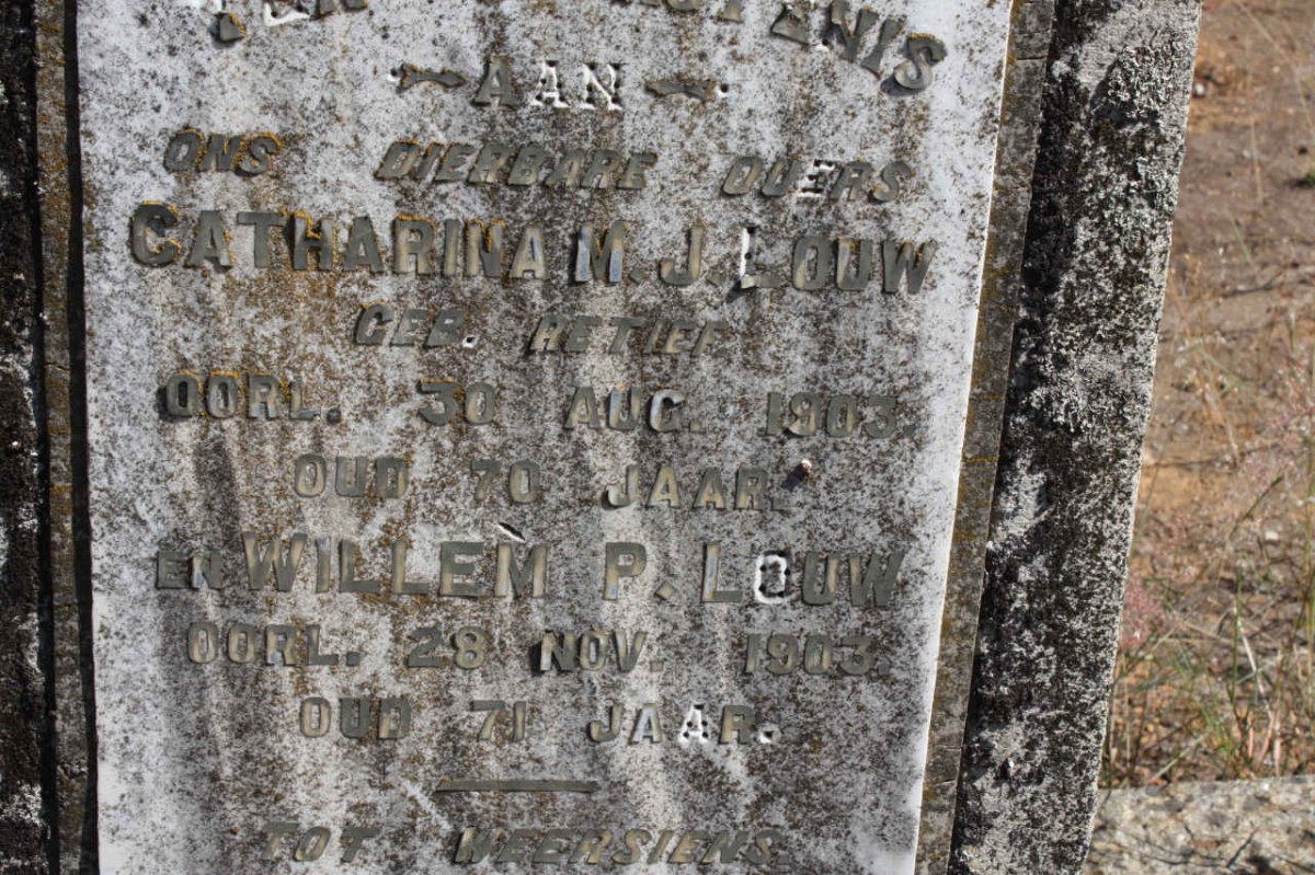 LOUW  Willem P. -1903 &amp; Catharina M.J. nee RETIEF -1903