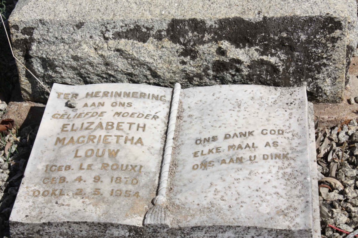 LOUW Elizabeth Magrietha nee LE ROUX 1870-1954