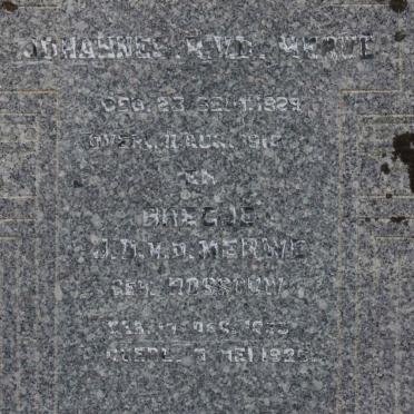 MERWE Johannes R, van der 1829-1912 &amp; J.D. ROSSOUW 1835-1925
