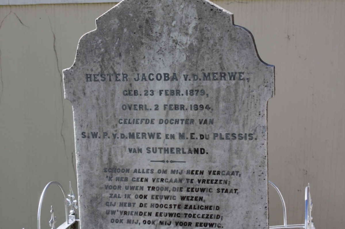MERWE Hester Jacoba, van der 1879-1894