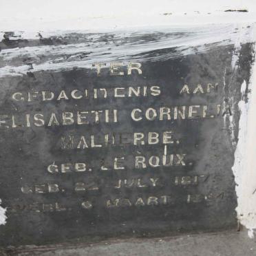 MALHERBE Elisabeth Cornelia nee LE ROUX 1817-1864