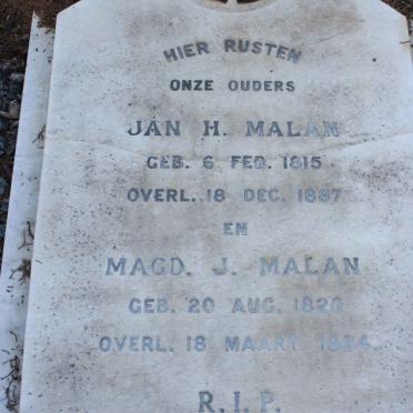 MALAN Jan H. 1815-1887 &amp; Magdalena J. 1820-1884