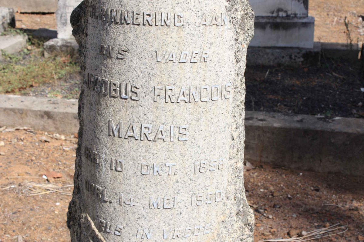 MARAIS Jacobus Francois 1858-1950