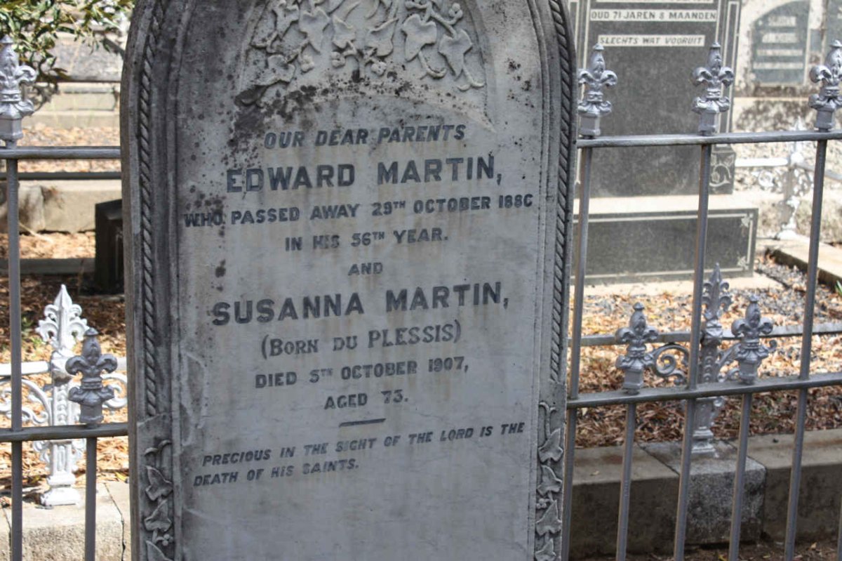MARTIN Edward -1886 &amp; Susanna DU PLESSIS -1907