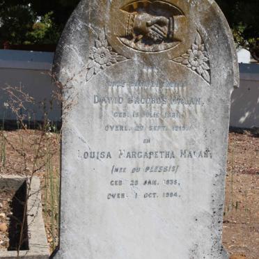 MALAN David Jacobus 1831-1919 &amp; Louisa Margaretha DU PLESSIS 1835-1904