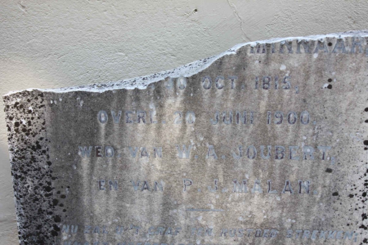 MALAN Anna Johanna, formerly JOUBERT nee MINNAAR 1815-1900