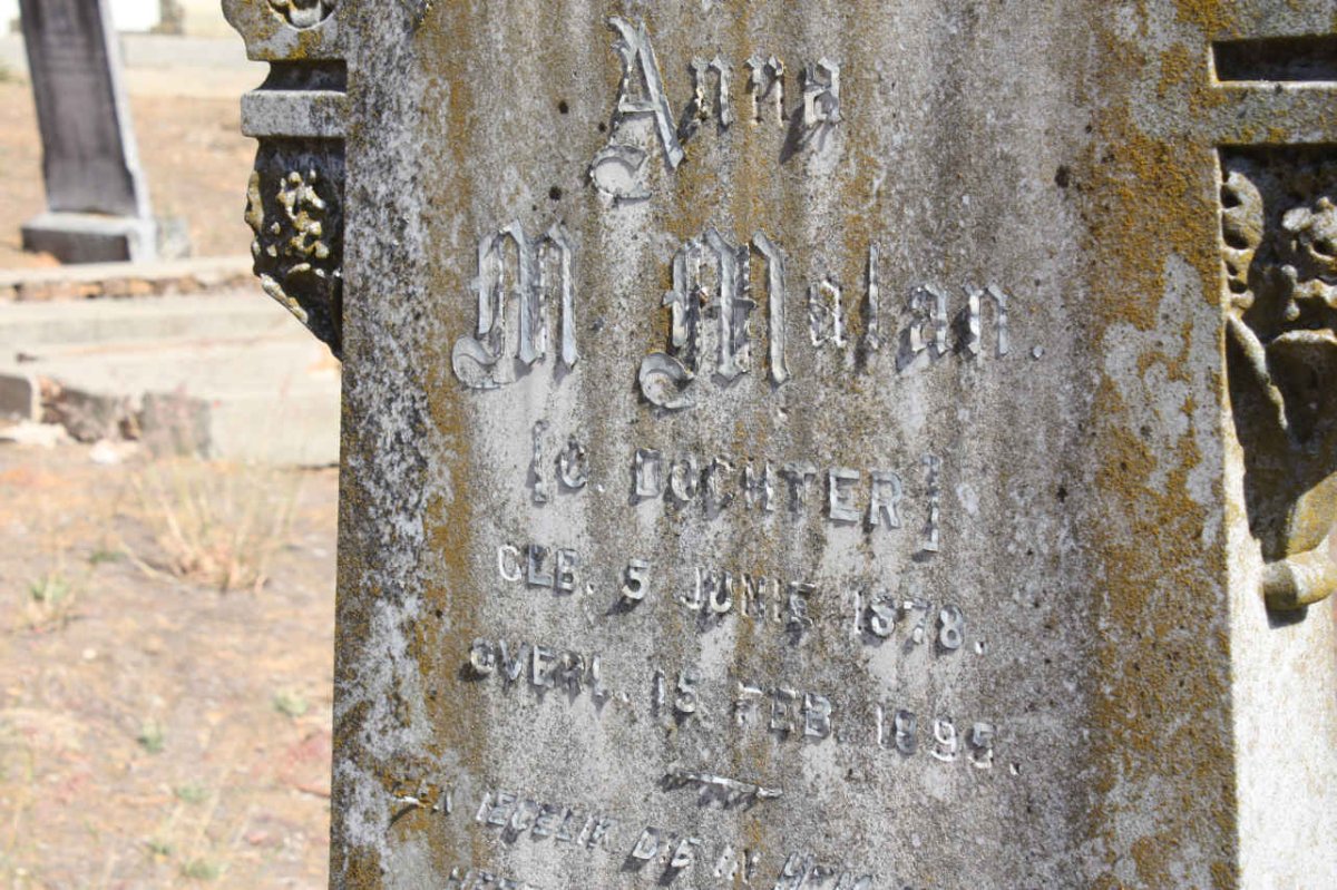 MALAN Anna M. 1878-1895