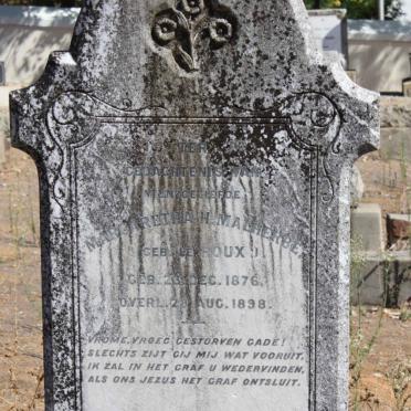 MALHERBE Margaretha H. nee LE ROUX 1876-1898