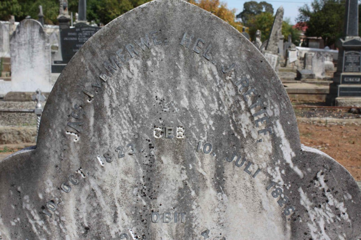 MERWE Jacobus  J., v.d 1823-1891 &amp; Helena J. RETIEF 1826-1892