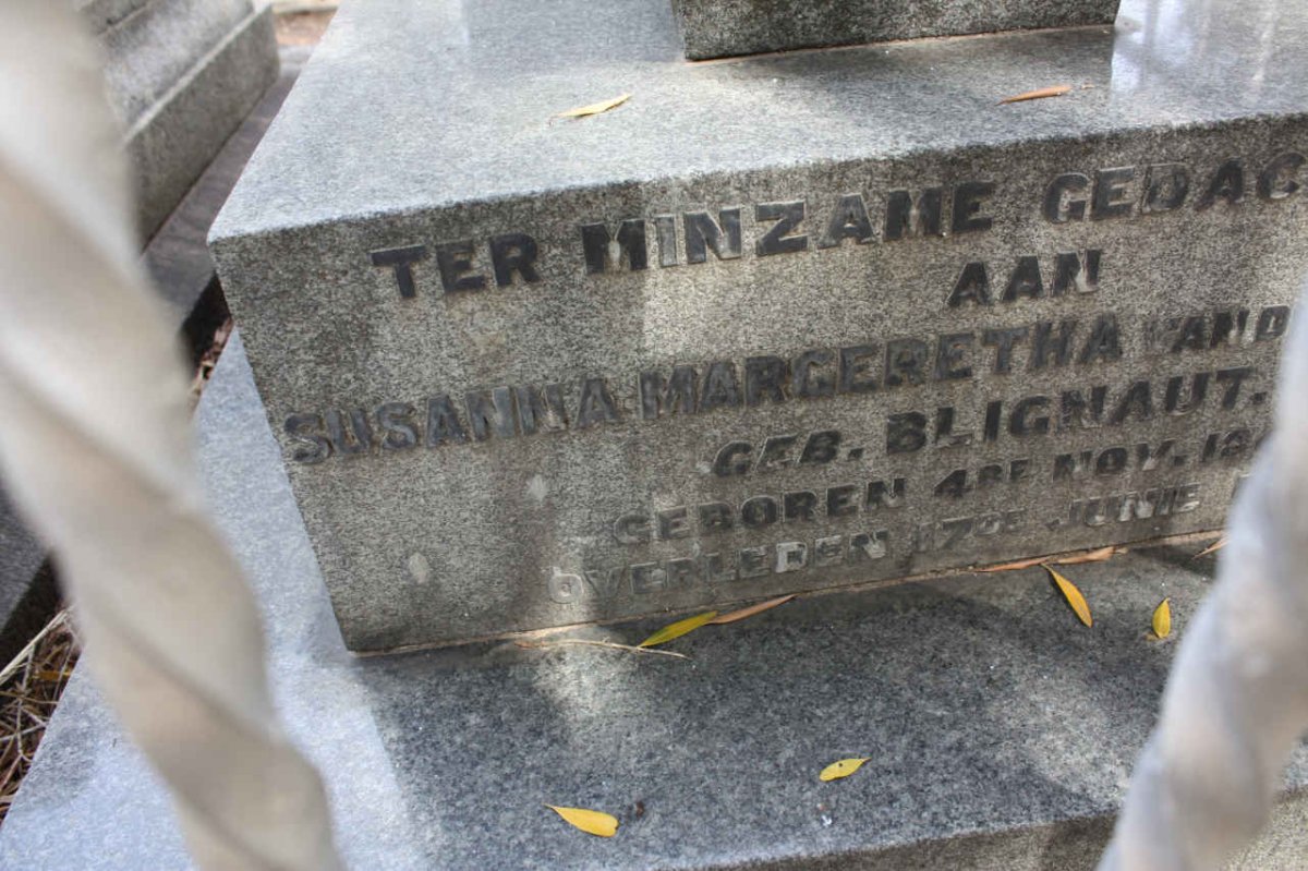 MERWE Susanna Margeretha, van der nee BLIGNAUT 1845-1932