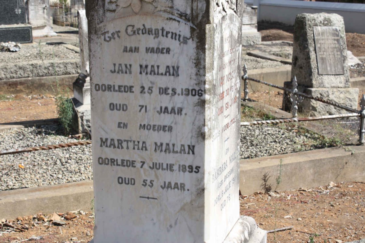MALAN Jan -1906 &amp; Martha -1895