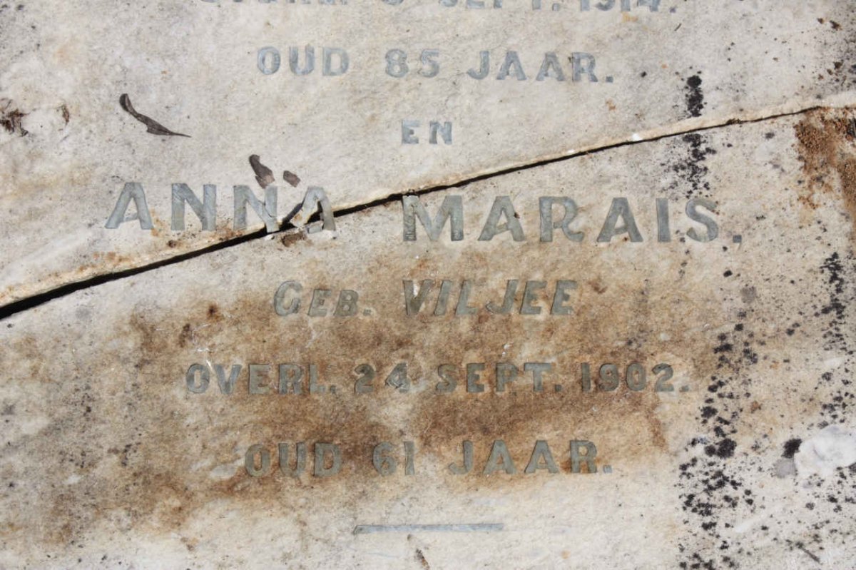 MARAIS Anna nee VILJEE -1902