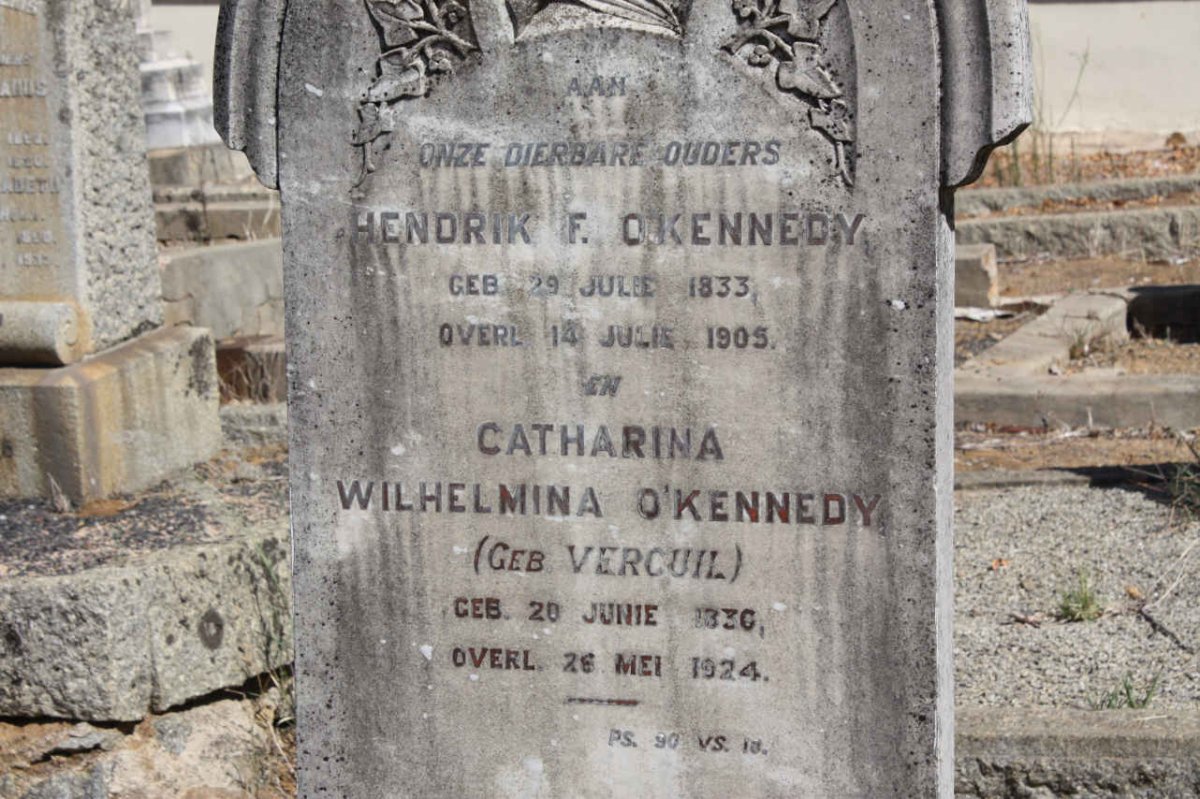 O'KENNEDY Hendrik F. 1833-1905 &amp; Catharina Wilhelmina VERCUIL 1830-1924