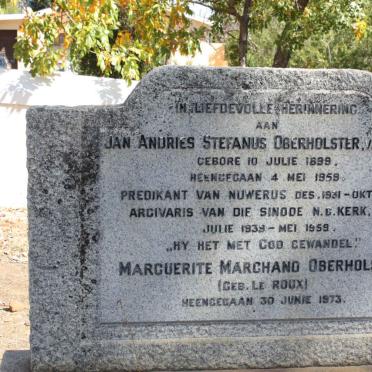OBERHOLSTER Jan Andries Stefanus 1899-1958 &amp; Marguerite Marchand LE ROUX -1973