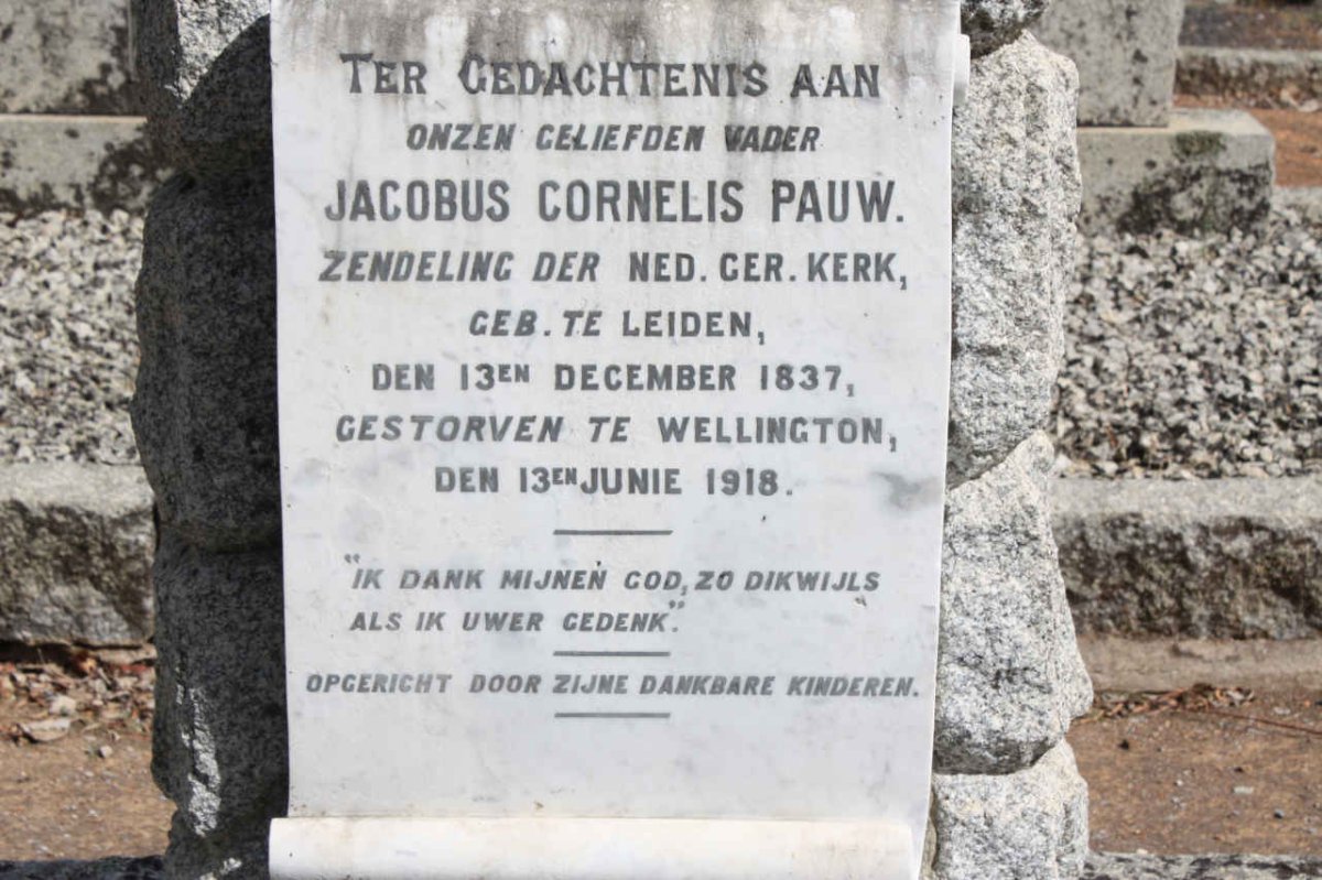 PAUW Jacobus Cornelis 1837-1918