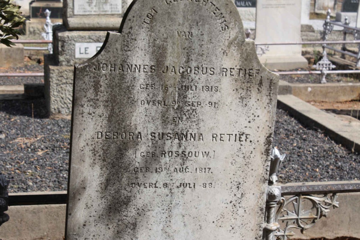 RETIEF Johannes Jacobus 1818-1891 &amp; Debora Susanna ROSSOUW  1817-1888
