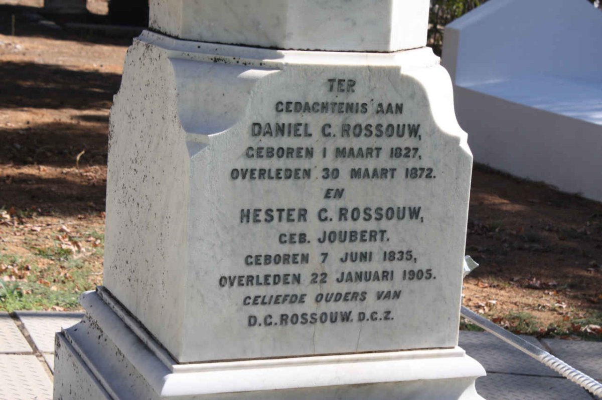 ROSSOUW Daniel C. 1827-1872 &amp; Hester C. JOUBERT 1835-1905