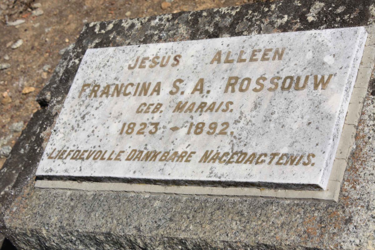 ROSSOUW Francina S.A. nee MARAIS 1823-1892
