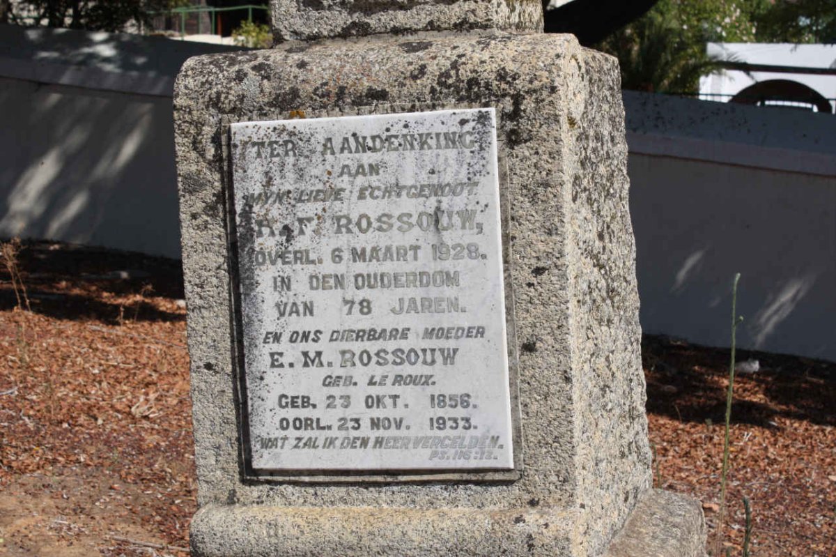 ROSSOUW H.F. -1928 &amp; E.M. LE ROUX 1856-1933