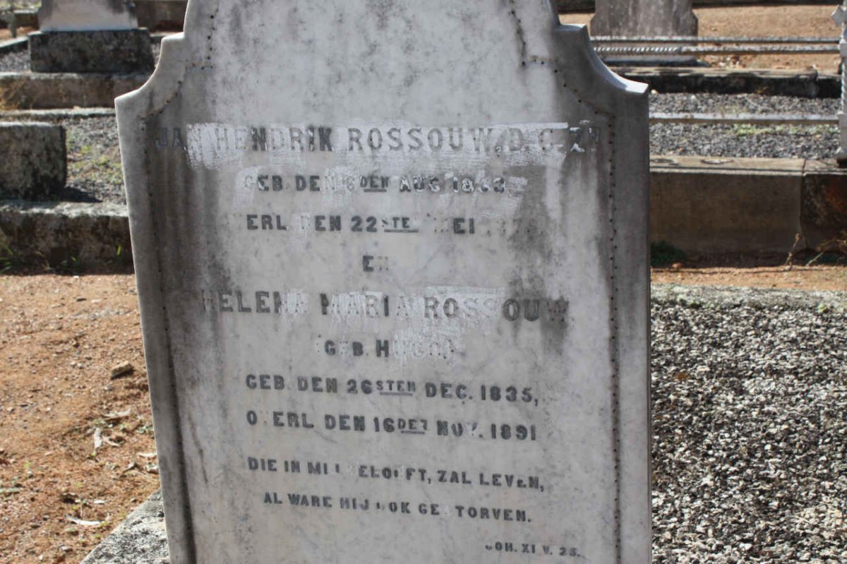 ROSSOUW Jan Hendrik 1832-1875 &amp; Helena Maria HUGO 1835-1891