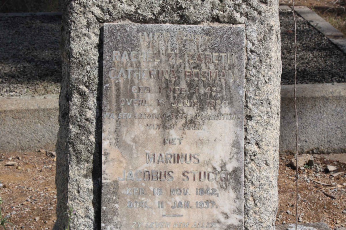 STUCKI Marinus Jacobus 1842-1937 &amp; Rachel Elizabeth Catherina BOSMAN 1843-1924