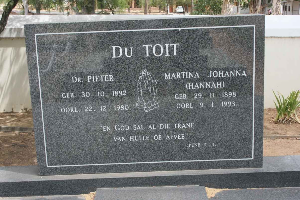 TOIT Pieter, du 1892-1980 &amp; Martina Johanna 1898-1993