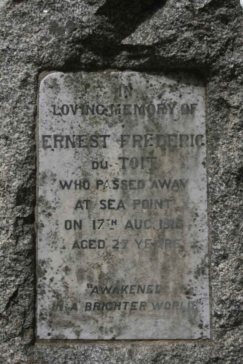 TOIT Ernest Frederick, du -1915