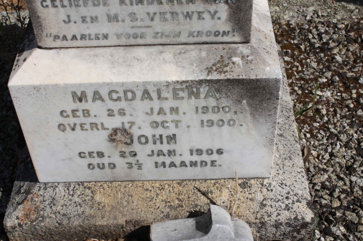 VERWEY Magdalena 1900-1900 :: VERWEY John 1906-1906