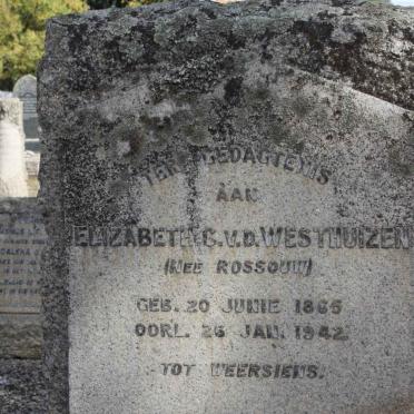 WESTHUIZEN Elizabeth S., v.d. nee ROSSOUW 1865-1942