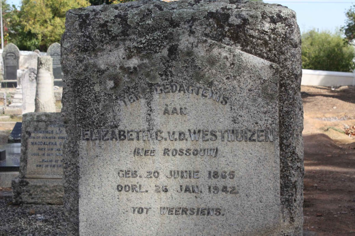WESTHUIZEN Elizabeth S., v.d. nee ROSSOUW 1865-1942