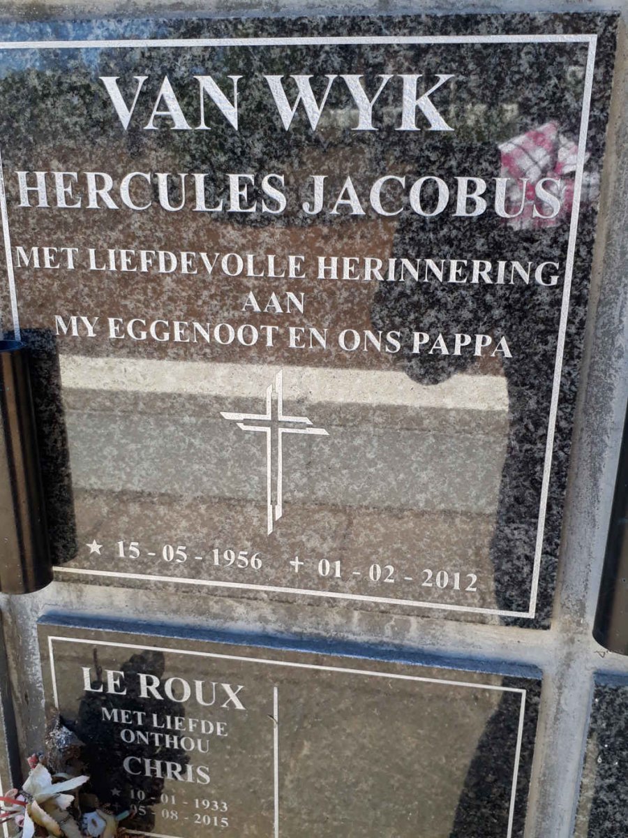 WYK Hercules Jacobus, van 1956-2012