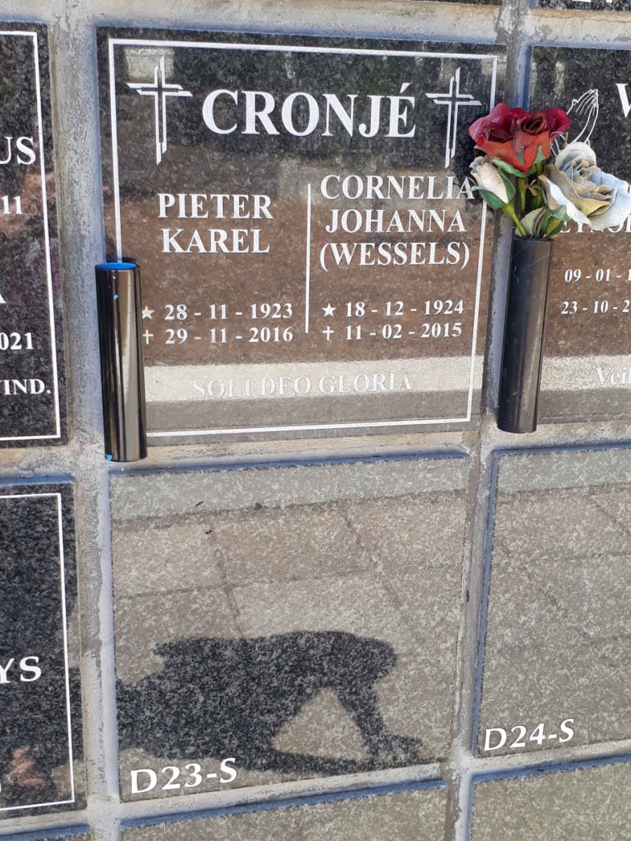 CRONJÉ Pieter Karel 1923-2016 &amp; Cornelia Johanna WESSELS 1924-2015